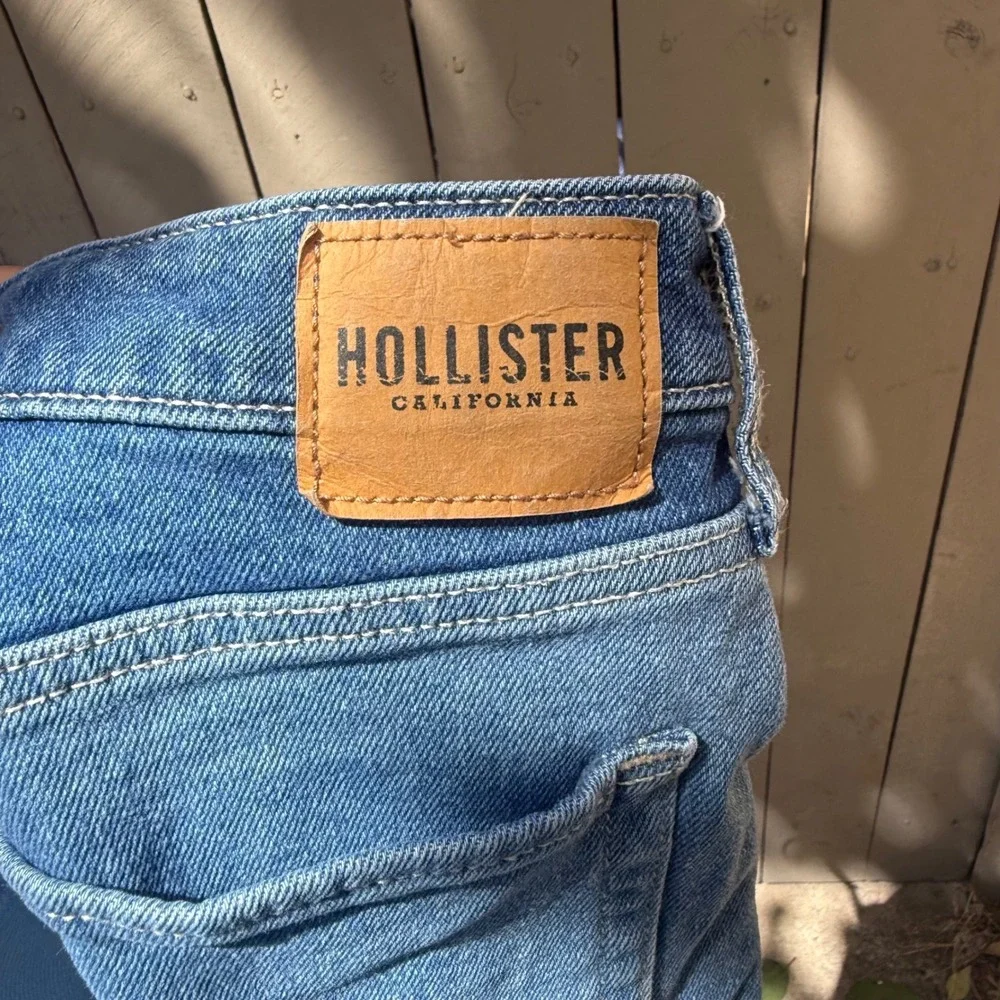 Hollister‎ Jeans 29 Patchwork High Rise Mom Blue Colorblock Ankle Festival Retro
